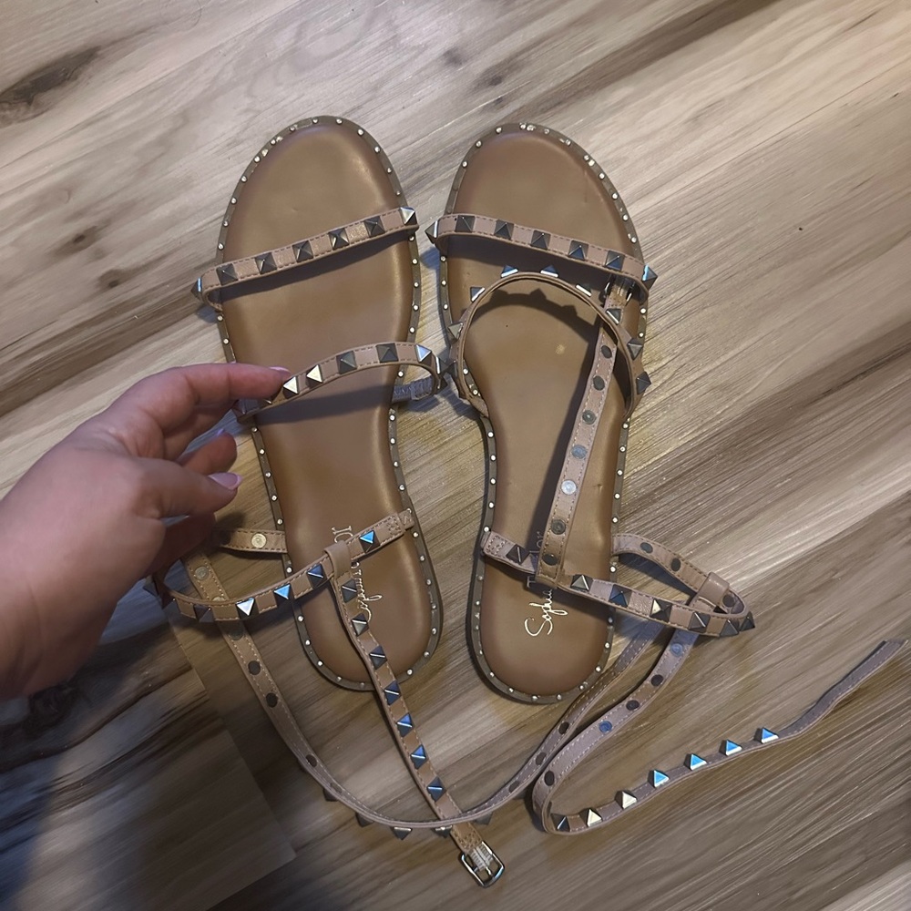 Studded Tan Sandals